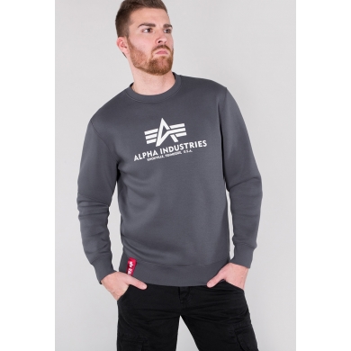 Alpha Industries Pullover Basic (Cotton) Sweater grey/white Men