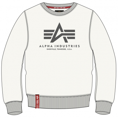 Alpha Industries Pullover Basic (Cotton) Sweater jet stream white Men