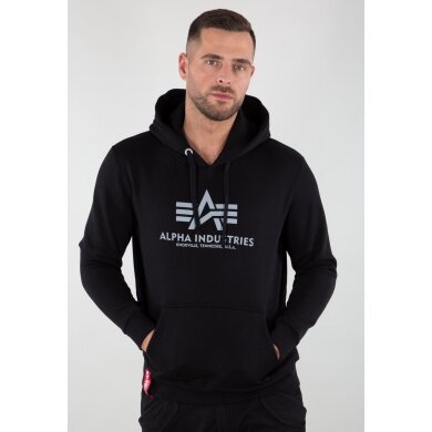 Alpha Industries Hoodie with Reflective Print in Black for Men