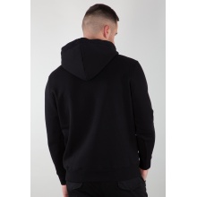 Alpha Industries Hoodie with Reflective Print in Black for Men