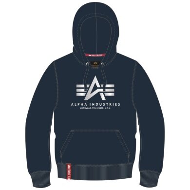 Alpha Industries Hoodie with Reflective Print Blue Men