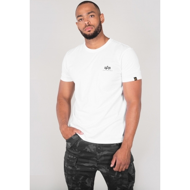 Alpha Industries Tshirt Basic T Small Logo (Cotton) white Men