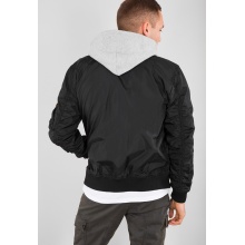 Alpha Industries Flight Jacket MA-1 TT with Hood Black/Grey Men