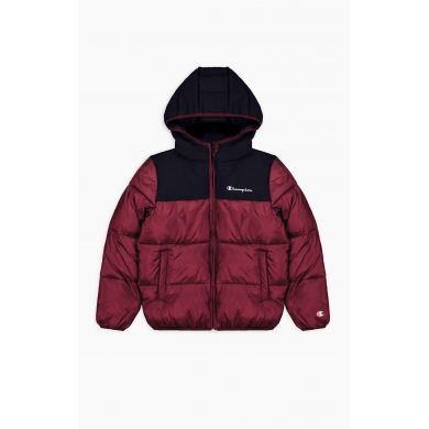 Champion quilted jacket Legacy with hood Champion logo on the back (warm, lined, windproof) red children