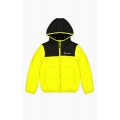 Champion quilted jacket Legacy with hood Champion logo on the back (warm, lined, windproof) yellow children