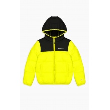 Champion quilted jacket Legacy with hood Champion logo on the back (warm, lined, windproof) yellow children