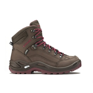 Lowa Hiking Boots Renegade Mid GTX (All-Terrain, Nubuck Leather, waterproof) espresso/berry Women