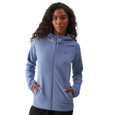 4F Fleece Jacket F291 with Hood (Warm, Microfleece) Denim Blue Ladies