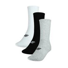 4F Sports Socks U353 Casual Crew Black/White/Grey - 3 Pairs