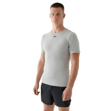 4F Training T-shirt FNK M0975 (quick-drying, seamless) light grey men's