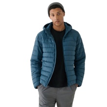 4F Winter Padded Jacket M484 Down Jacket with Hood (warm thanks to down filling) teal blue Men's