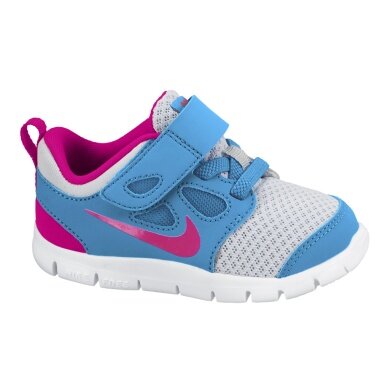 Nike Free 5 Velcro blue Running Shoes Girls (Size 27)