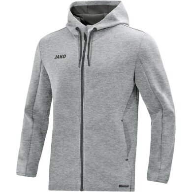 JAKO Hooded Jacket Premium Basics (Double-Tech-Knit) Light Grey Men