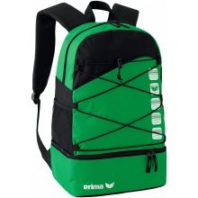 Erima Backpack Club 5 - Multifunctional backpack with bottom compartment - emerald green/black 30x18x45cm