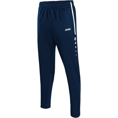 JAKO Training Pants Active (100% Polyester) long navy blue/white Boys