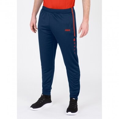 JAKO Training Pants Active (100% Polyester) long navy blue/orange Men