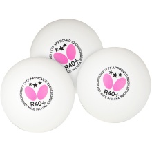 Butterfly Table Tennis Ball 3 Star R40+ (Plastic Ball 40+, ITTF approved) white 3-pack cardboard packaging