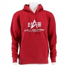 Alpha Industries Hoodie Basic Logo in Burgundy for Men