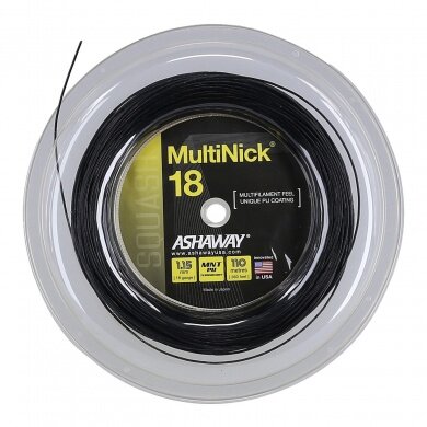 Ashaway Squash String Multinick 18 (Power+Control) black 110m roll