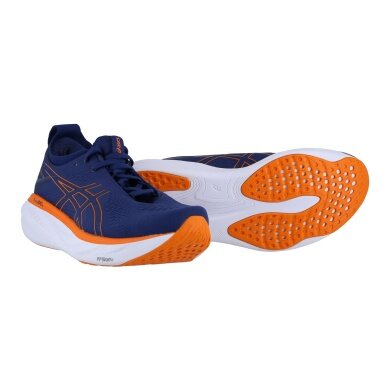 Asics Running Shoes Gel Nimbus 25 (Cushioning) Dark Blue/Orange Men's