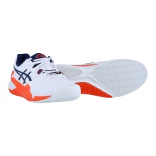 Asics Tennis Shoes Gel Resolution 9 Clay/Sand Court (Stability) 2024 White/Orange Men