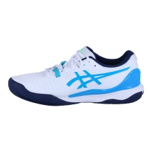 Asics Tennis Shoes Gel Resolution 9 Clay/Sand Court (Stability) 2024 White/Aqua Blue Men's