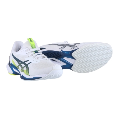 Asics Tennis Shoes Solution Speed FF 3 Clay/Sand Court/Lightweight 2024 White/Mako Blue Men's