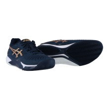 Asics Tennis Shoes Gel Resolution 9 Clay/Sand Court (Stability) 2024 Dark Blue/Gold Men's