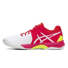 Asics Tennis Shoes Gel Resolution 7 Clay/Sand Court White/Pink Girls (Size 39)