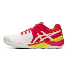 Asics Tennis Shoes Gel Resolution 7 Clay/Sand Court White/Pink Women