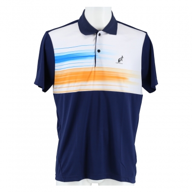 Australian Tennis Polo Ace Printed Brush Line in Cosmo Blue Men