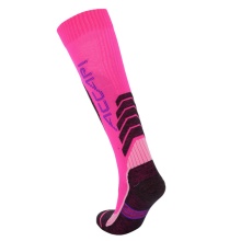 Accapi Performance Ski Socks (Merino Wool, Warm) fuchsia/anthracite grey - 1 Pair