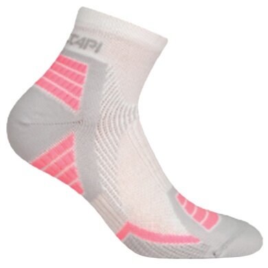 Accapi Running Sock Quarter Trail Running White/Grey/Pink - 1 Pair