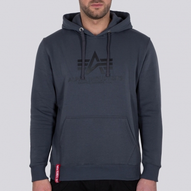 Alpha Industries Hoodie Basic Logo grey/black Men