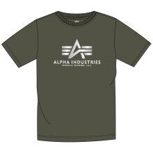 Alpha Industries Tshirt Basic (Cotton) Reflective Print Olive Men