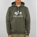 Alpha Industries Hoodie Basic Logo in Olive Green for Men