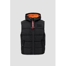 Alpha Industries Puffer Vest FD with Hood Black Men's