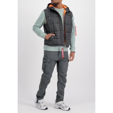 Alpha Industries Puffer Vest FD with Hood in Dark Grey Men