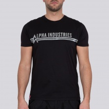 Alpha Industries Tshirt T Foil Print (Cotton) black/silver Men