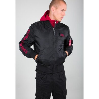 Alpha Industries Flight Jacket MA-1 D-Tec SE (Special Edition) - windproof, water-repellent - black/red Men