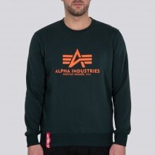 Alpha Industries Pullover Basic (Cotton) Sweater petrol/orange Men