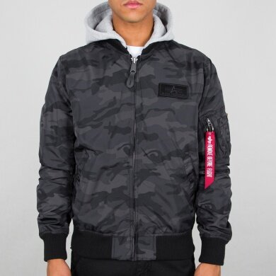 Alpha Industries Flight Jacket MA-1 TT with Hood camouflage black Men