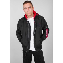 Alpha Industries Flight Jacket MA-1 TT Custom with Hood Black Men