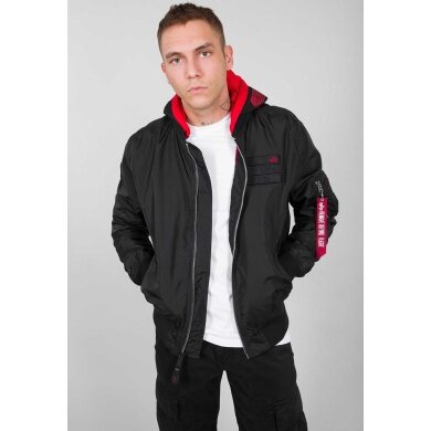 Alpha Industries Flight Jacket MA-1 TT Custom with Hood Black Men