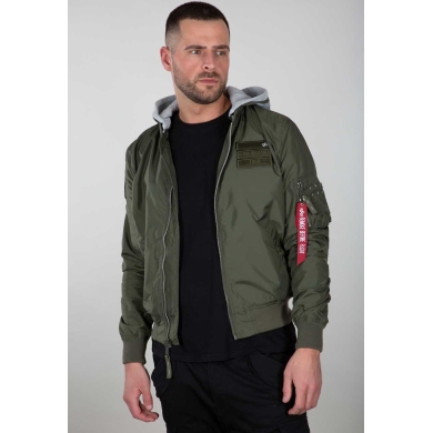 Alpha Industries Flight Jacket MA-1 TT Custom with Hood Olive Green Men