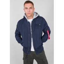 Alpha Industries Flight Jacket MA-1 TT Custom with Hood Navy Blue Men