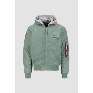 Alpha Industries Flight Jacket MA-1 TT Custom with Hood in Dusty Green Men