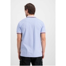 Alpha Industries Polo Contrast (100% Cotton) light blue Men