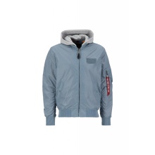 Alpha Industries Flight Jacket MA-1 TT with Hood Grey Blue Men