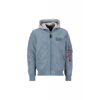 Alpha Industries Flight Jacket MA-1 TT with Hood Grey Blue Men